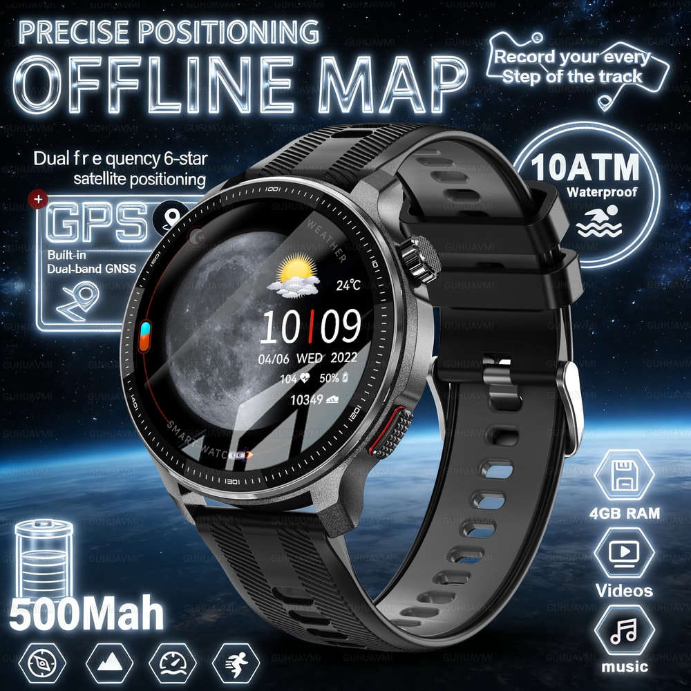 Smart Watch With Offline Maps GPS Music Player 10ATM Waterproof Fitness Tracker 5