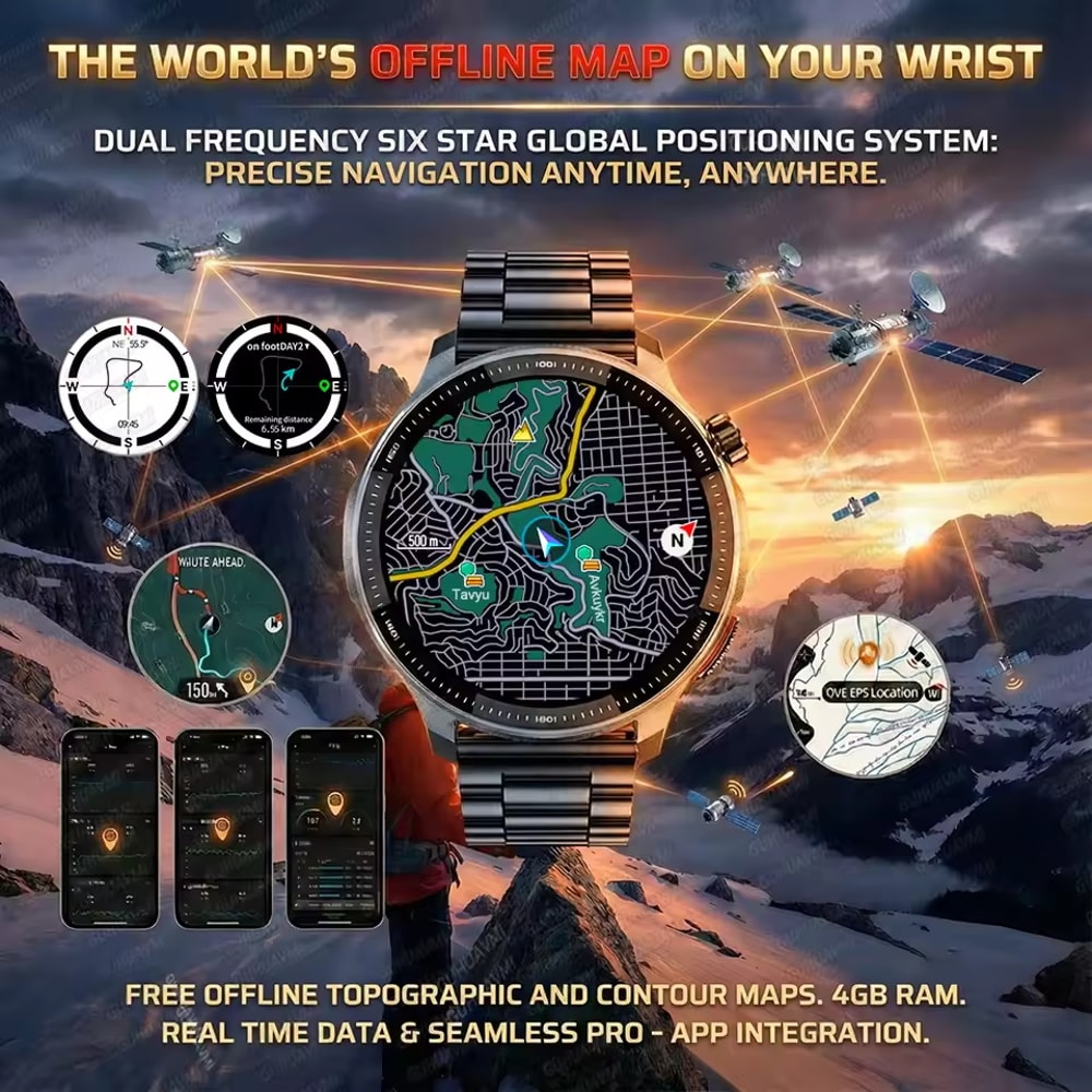 Smart Watch With Offline Maps GPS Music Player 10ATM Waterproof Fitness Tracker 2