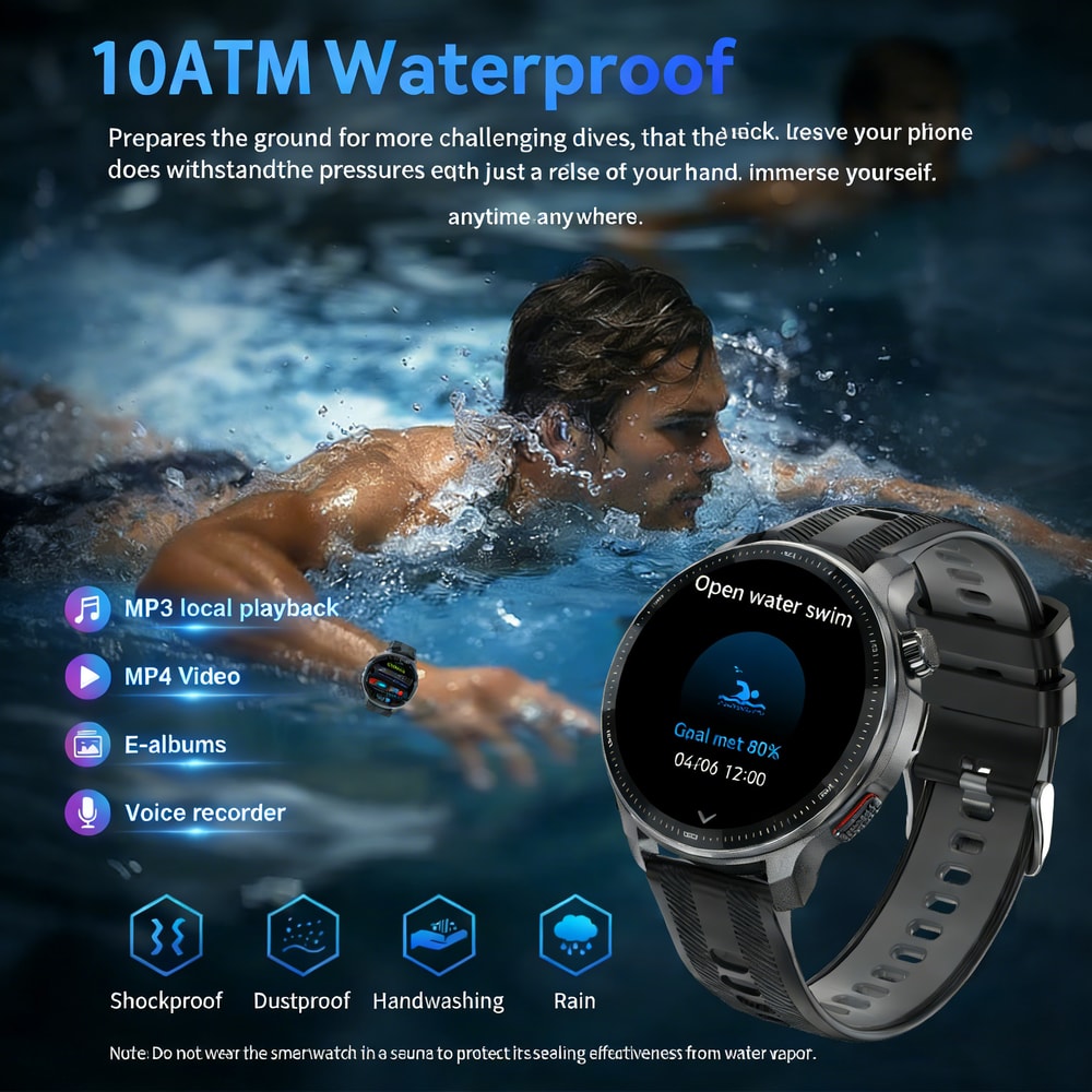 Smart Watch With Offline Maps GPS Music Player 10ATM Waterproof Fitness Tracker 4
