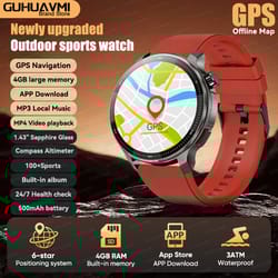 premium rugged gps smartwatch with offline maps, compass & altimeter for outdoor adventure