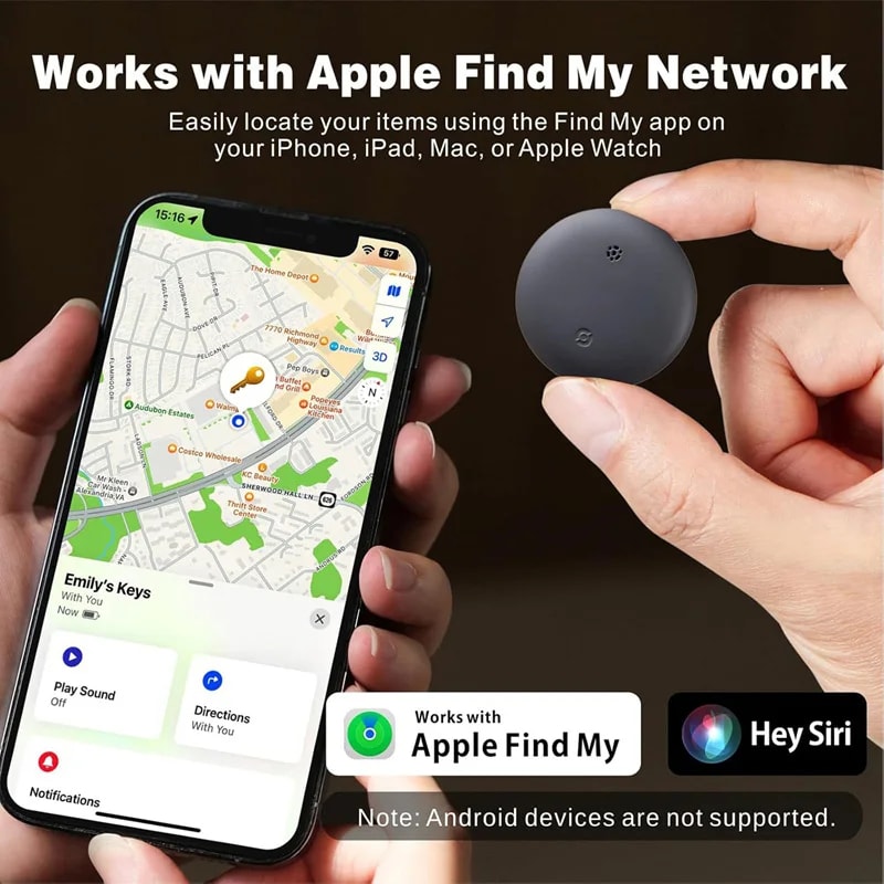 Smart GPS Tracker For Pets Kids Wallet Car Apple Find My Compatible Anti Lost Locator 1