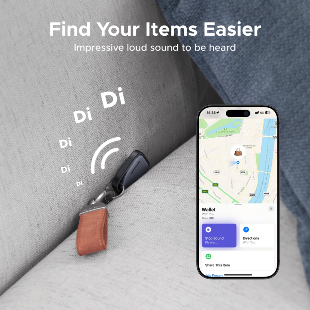 Smart Bluetooth Tracker For Keys Wallet Apple Find My Compatible Key Finder Tag 3