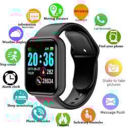 bluetooth smart fitness watch with sleep monitor & music control for men and women