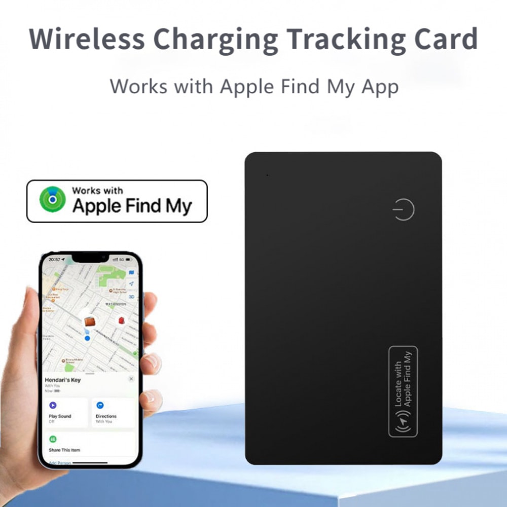 Wireless Charging Bluetooth Tracker Card For Wallet Apple Find My Slim GPS Locator 0