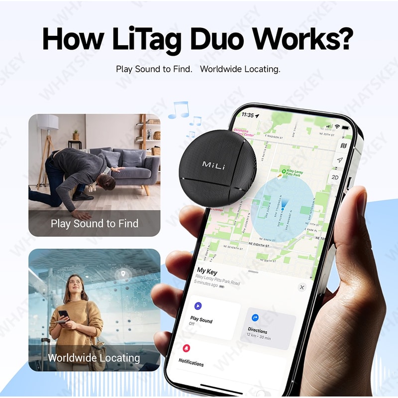 Smart GPS Tracker Tag For Android IOS Find My Network AntiLost Locator Device 4