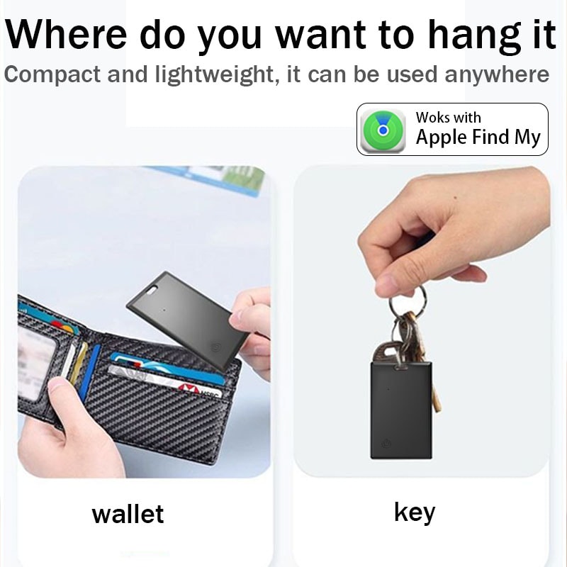 UltraSlim Bluetooth Wallet Tracker Card For Apple Find My Secure AntiLoss Smart Tag 6