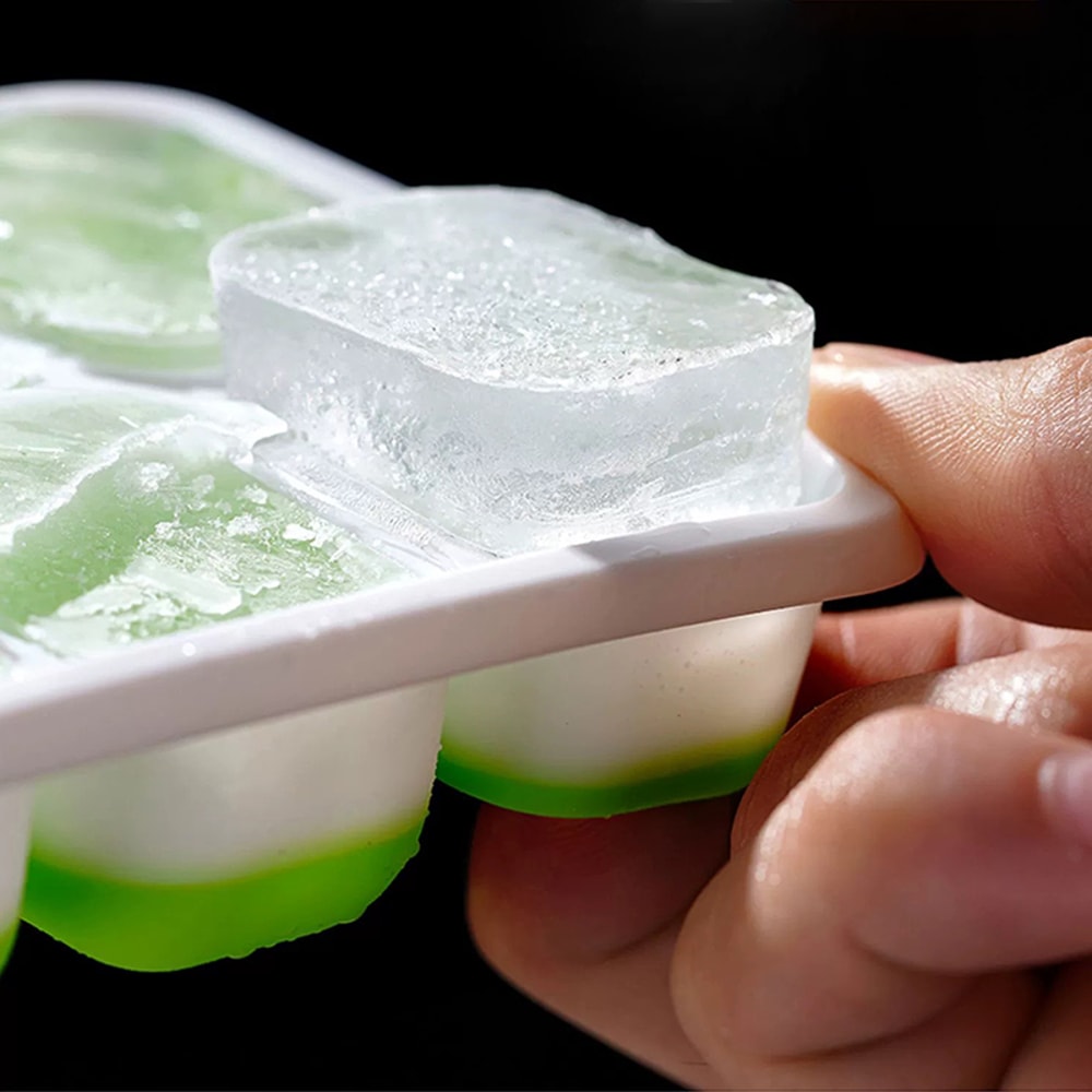 Silicone Ice Cube Tray With Lid Easy Release Cocktail Ice Mold Square Cubes 2