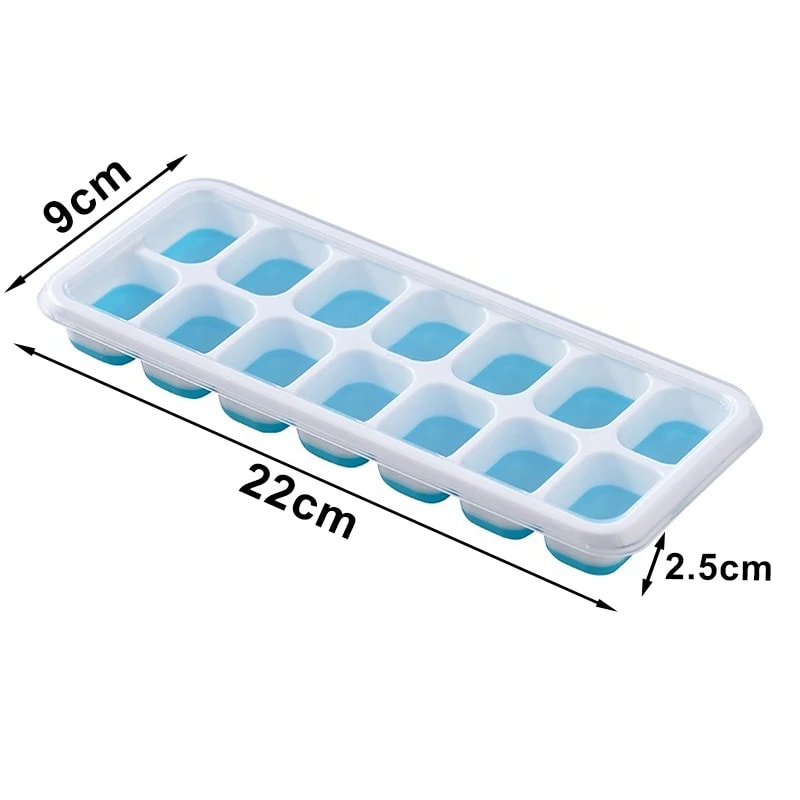 Silicone Ice Cube Tray With Lid Easy Release Cocktail Ice Mold Square Cubes 5