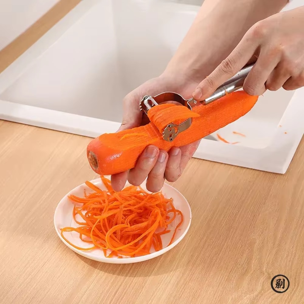 Stainless Steel Julienne Peeler Vegetable Slicer With Grater For Effortless Prep 3