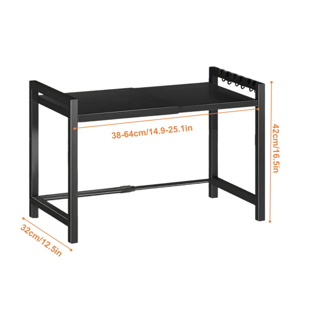 Adjustable Microwave Oven Rack Space Saving Kitchen Storage Rack Organizer With Cutting Board Holde 3