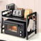 Adjustable Microwave Oven Rack Space Saving Kitchen Storage Rack Organizer With Cutting Board Holde 5