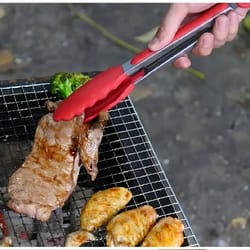 stainless steel anti slip kitchen tongs heat resistant bbq food clip