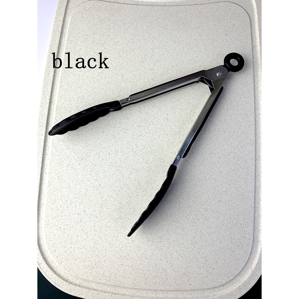 Stainless Steel Anti Slip Kitchen Tongs Heat Resistant BBQ Food Clip 4