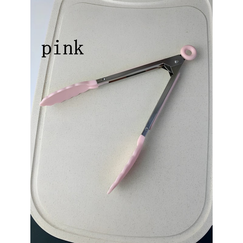 Stainless Steel Anti Slip Kitchen Tongs Heat Resistant BBQ Food Clip 5