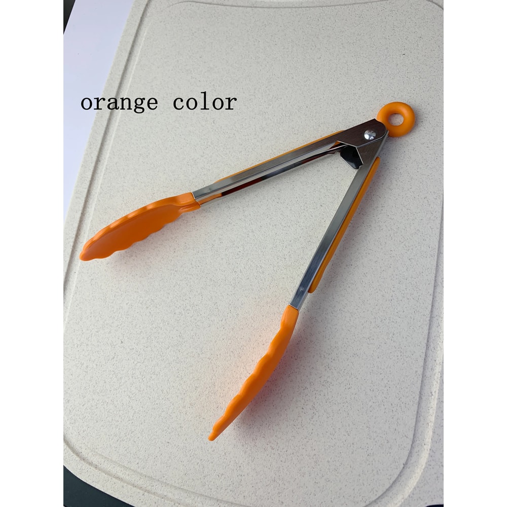 Stainless Steel Anti Slip Kitchen Tongs Heat Resistant BBQ Food Clip 7