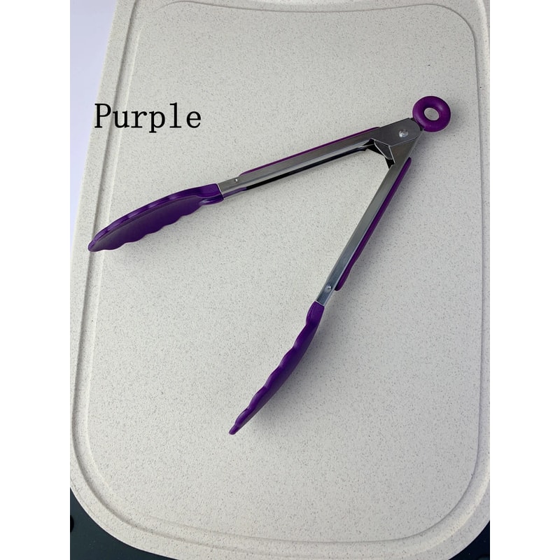 Stainless Steel Anti Slip Kitchen Tongs Heat Resistant BBQ Food Clip 8