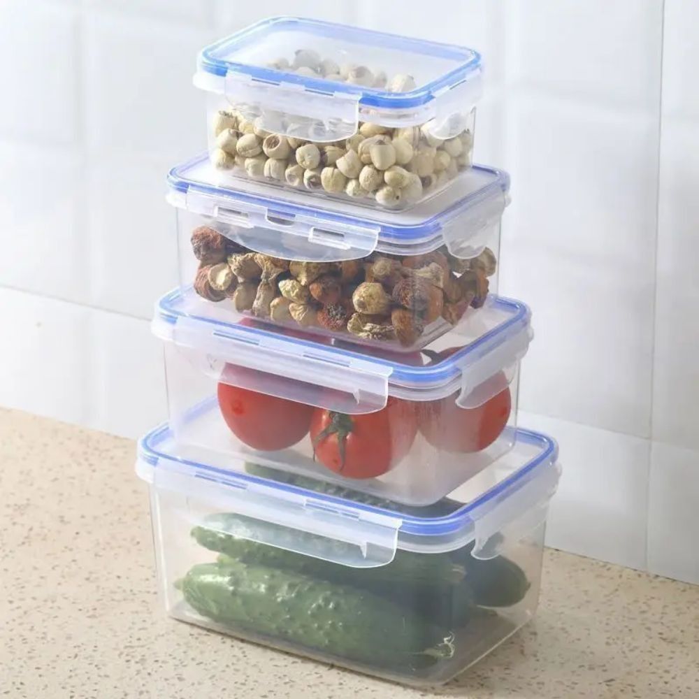 Stackable Fridge Organizer Boxes With Lid Fresh Food Storage Containers For Kitchen 2