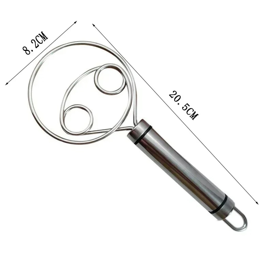 Premium Danish Dough Whisk Stainless Steel Bread Mixer With Wooden Handle For Easy Baking 8