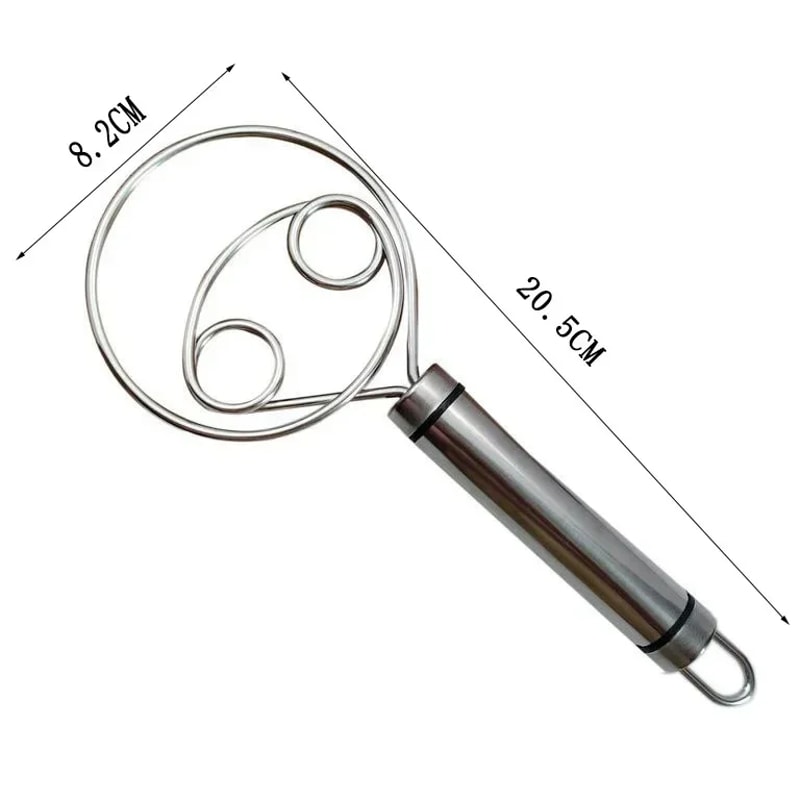 Premium Danish Dough Whisk Stainless Steel Bread Mixer With Wooden Handle For Easy Baking 8