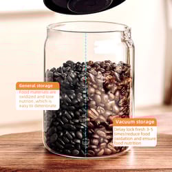 vacuum sealed coffee bean storage jar airtight glass container for tea grains & fresh food