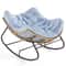 Oversized Papasan Rocking Chair Cozy Wicker Egg Chair For Indoor Outdoor Lounge Comfort 8