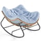 Oversized Papasan Rocking Chair Cozy Wicker Egg Chair For Indoor Outdoor Lounge Comfort 8