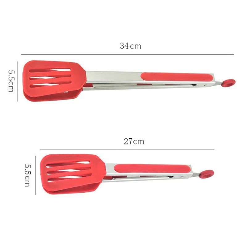 HeatResistant Silicone Kitchen Tongs Stainless Steel BBQ Grill Tongs NonStick Food Tongs 5