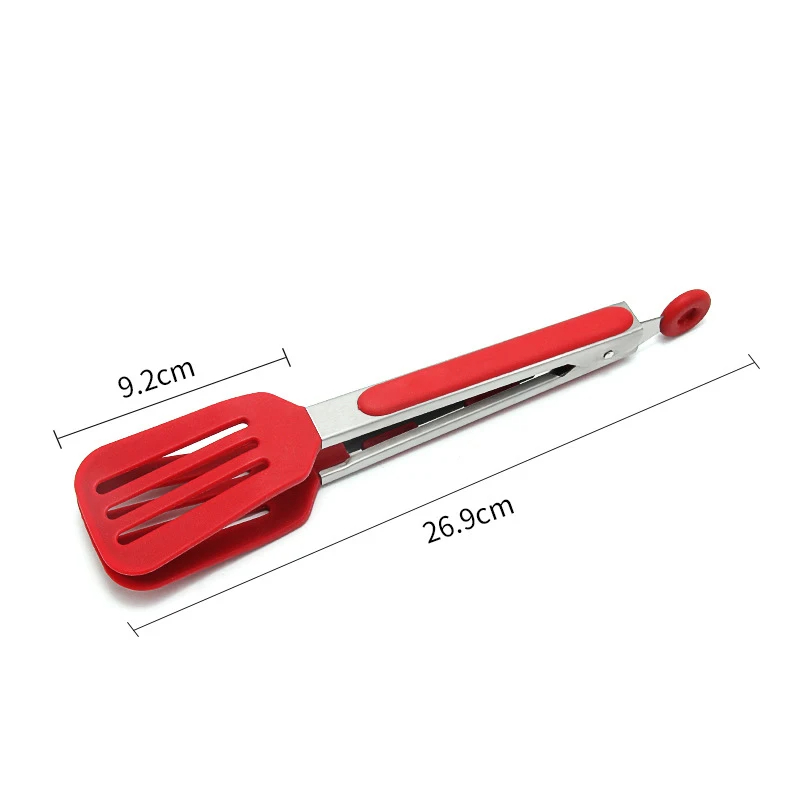 HeatResistant Silicone Kitchen Tongs Stainless Steel BBQ Grill Tongs NonStick Food Tongs 6