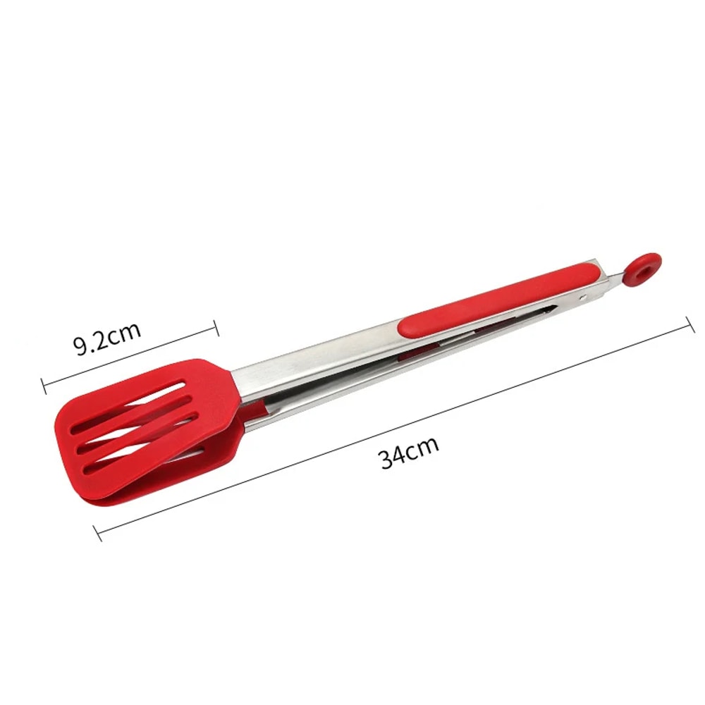 HeatResistant Silicone Kitchen Tongs Stainless Steel BBQ Grill Tongs NonStick Food Tongs 8