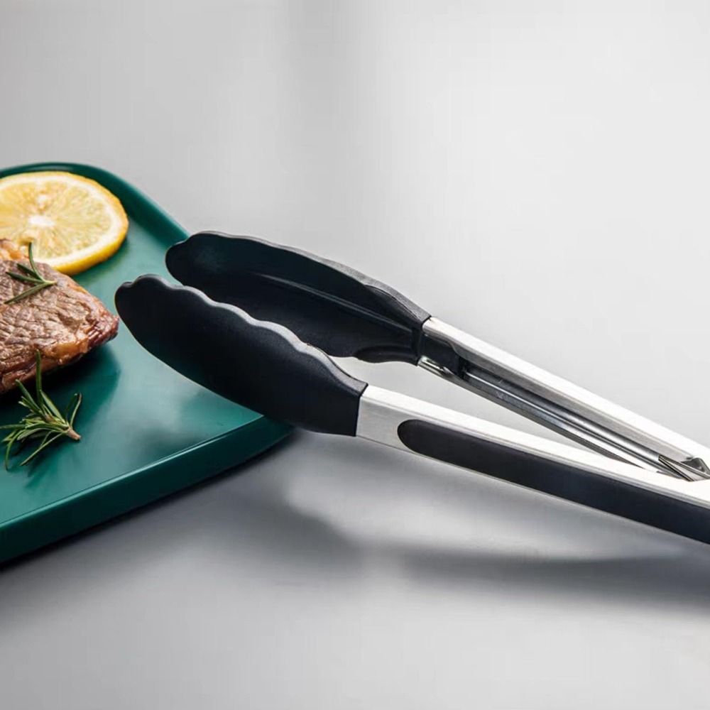 Heat Resistant Kitchen Tongs Stainless Steel Handle With Non Slip Silicone Tips For Grilling And Co 4