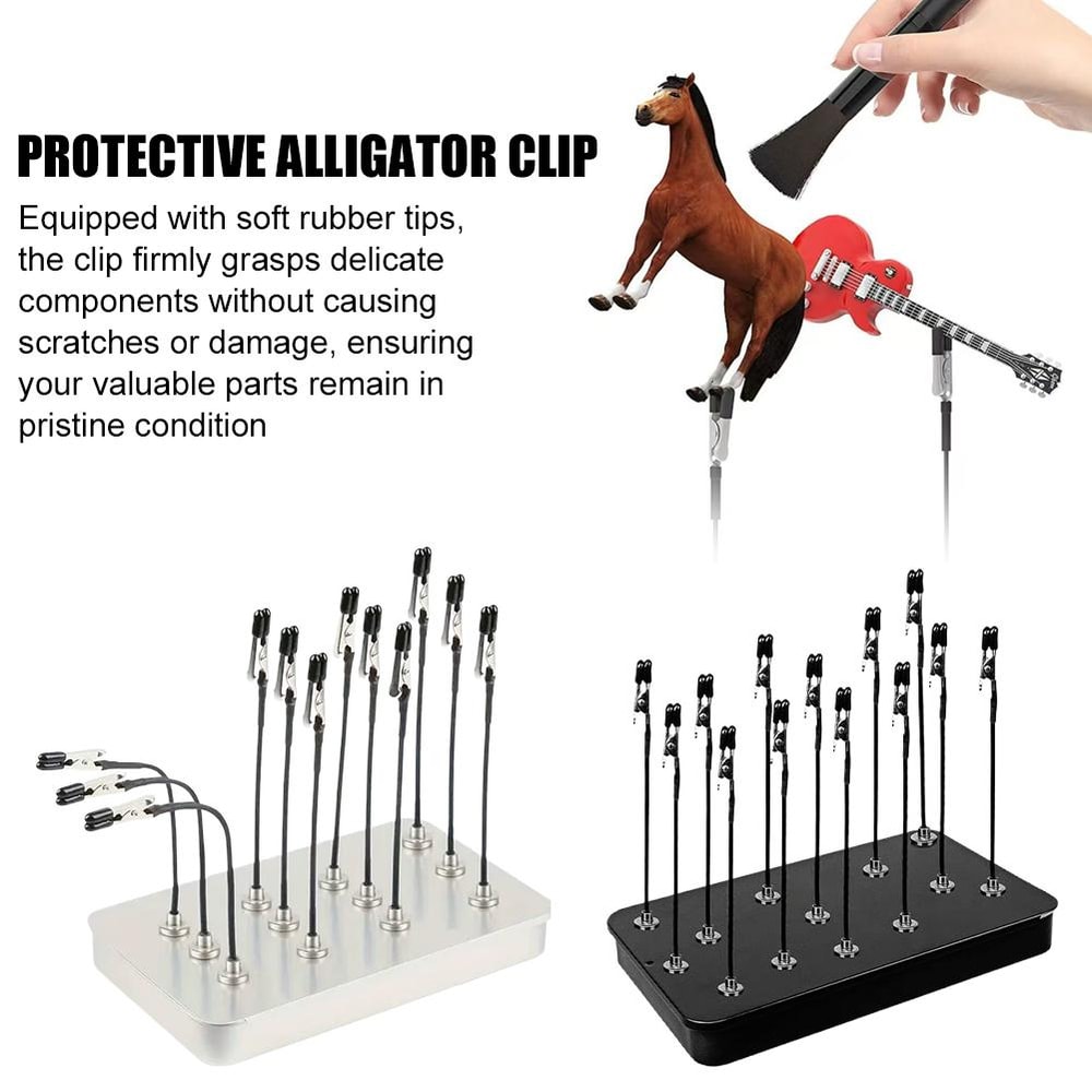Magnetic Model Painting Stand With Alligator Clips Flexible Airbrush Holder Kit 1
