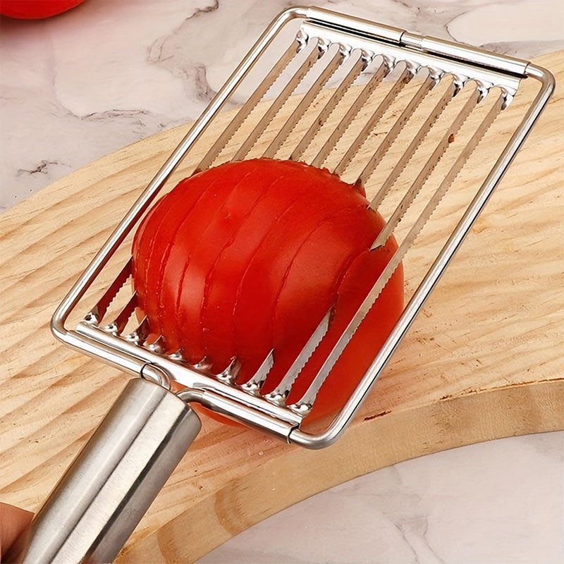 Premium Stainless Steel Fruit Slicer Tomato Cutter With Ergonomic Handle 0