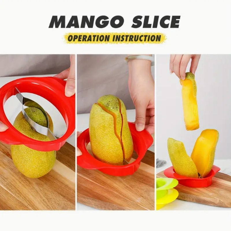 Stainless Mango Slicer Cutter Corer Easy Fruit Prep Tool 2