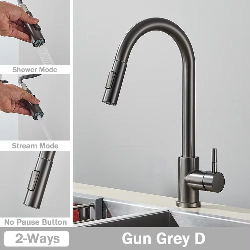 Premium Flexible Pull Out Kitchen Faucet Mixer Tap With Stream Shower Modes 6