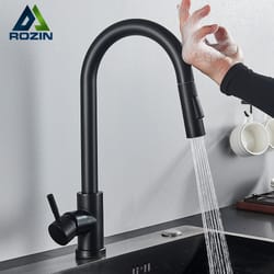 smart kitchen faucet touch sensor pull out rotation mixer tap