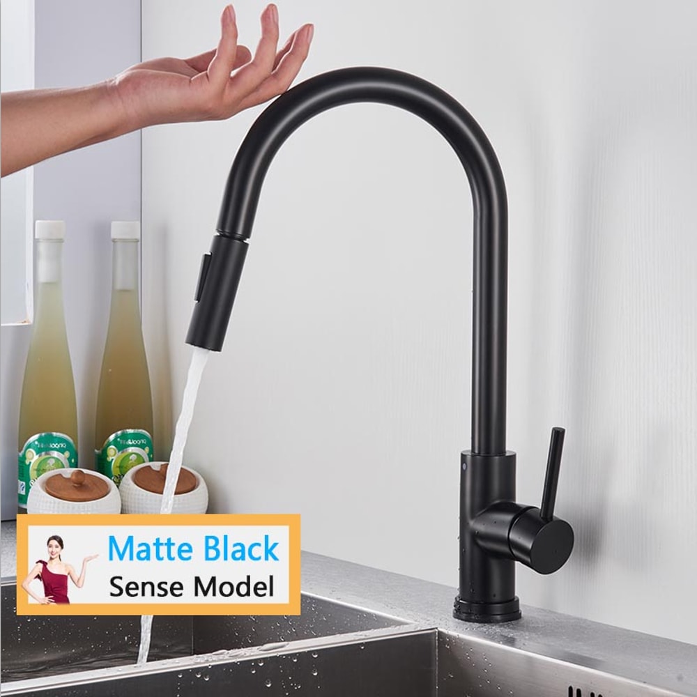 Smart Kitchen Faucet Touch Sensor Pull Out Rotation Mixer Tap 7