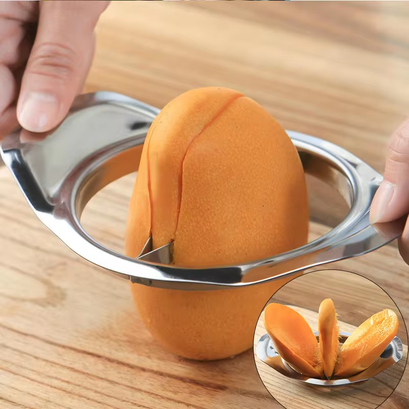 Premium Stainless Steel Mango Slicer Corer Tool Easy Fruit Cutter And Peeler 0