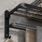 Matte Black Wall Mounted Folding Towel Rack with Hook