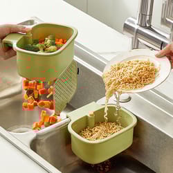 one click kitchen sink filter basket and sink drain strainer rack