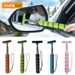 telescopic car mirror wiper for clear rearview visibility