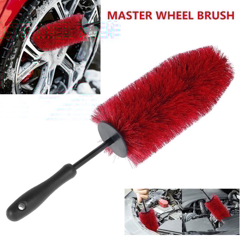Soft Bristle Wheel Cleaning Brush Non Scratch Car Rim and Tire Detailer Tool