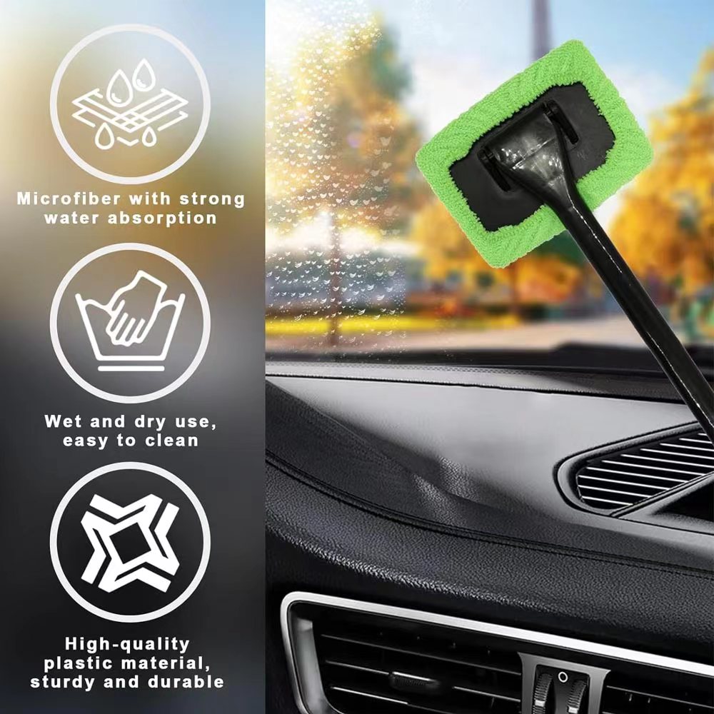 Car Window Cleaner With Long Handle Windshield Cleaning Tool 1
