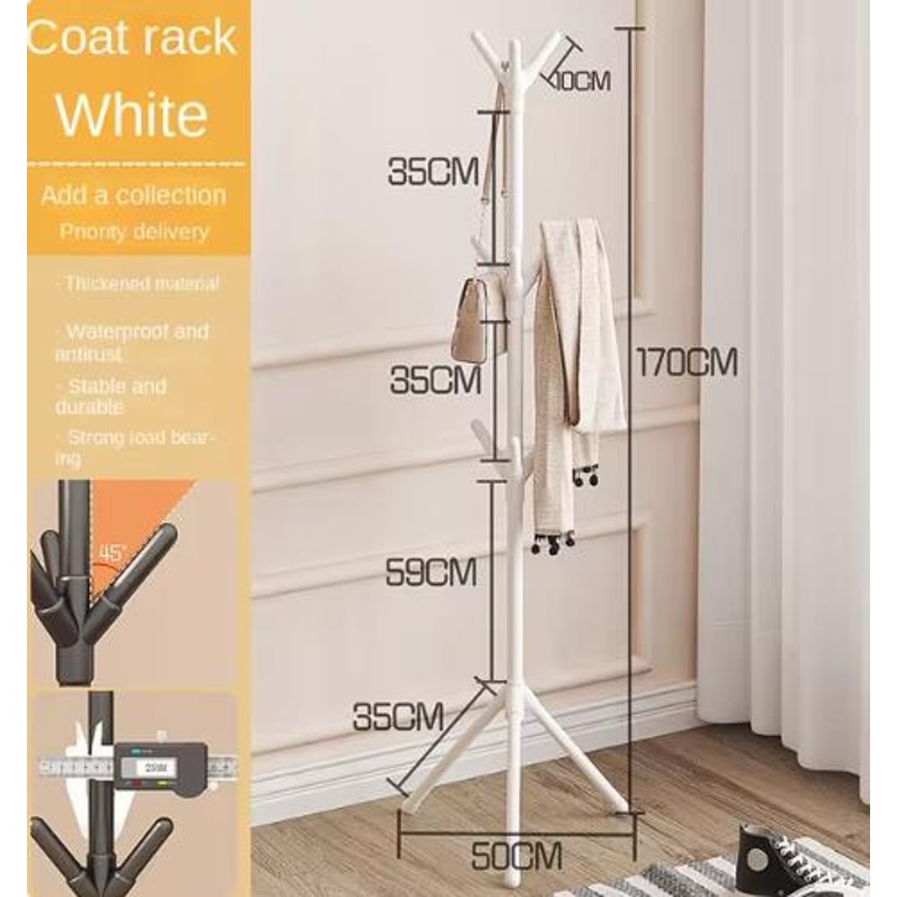 Modern Wrought Iron Coat Rack Stand Floor Standing Irregular Clothes Hanger 7