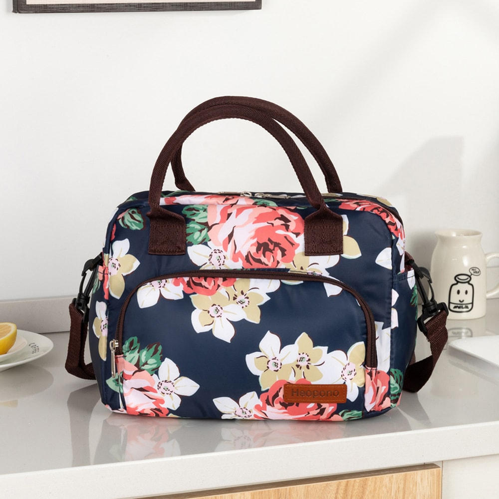 Leopard Print Insulated Lunch Bag Crossbody Picnic Cooler Tote For Travel Daily Use 4