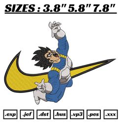 nike x vegeta embroidery design, dragonball embroidery, nike design, embroidery shirt, embroidery file, digital download