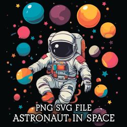 Astronaut in Space 5 PNG SVG Digital Download File