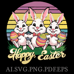 EASTER TRIO BANNY'S DIGITAL DOWNLOAD FILES AI.PNG.SVG.PDF.EPS FILES