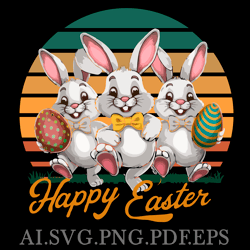 EASTER TRIO BANNY'S 3 DIGITAL DOWNLOAD FILES AI.PNG.SVG.PDF.EPS FILES
