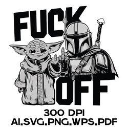 Master Yoda Shows The Middle Finger 1 Digital Files Ai.SVG.PNG.EPS.PDF