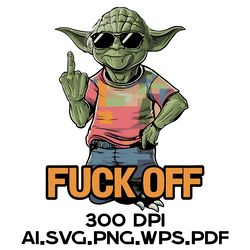 Master Yoda Shows The Middle Finger 2 Digital Files Ai.SVG.PNG.EPS.PDF